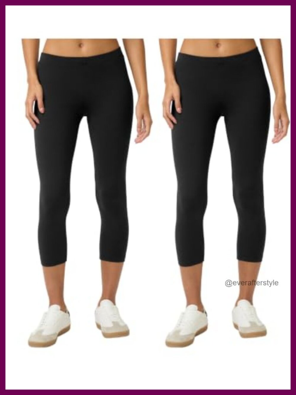 Women's Soft Cotton Capri Leggings Tummy Control Active Pants